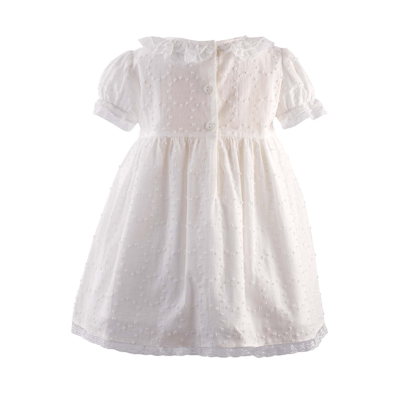 Ivory and Pink Swiss Dot Smocked Dress & Bloomers for Baby Girls ...